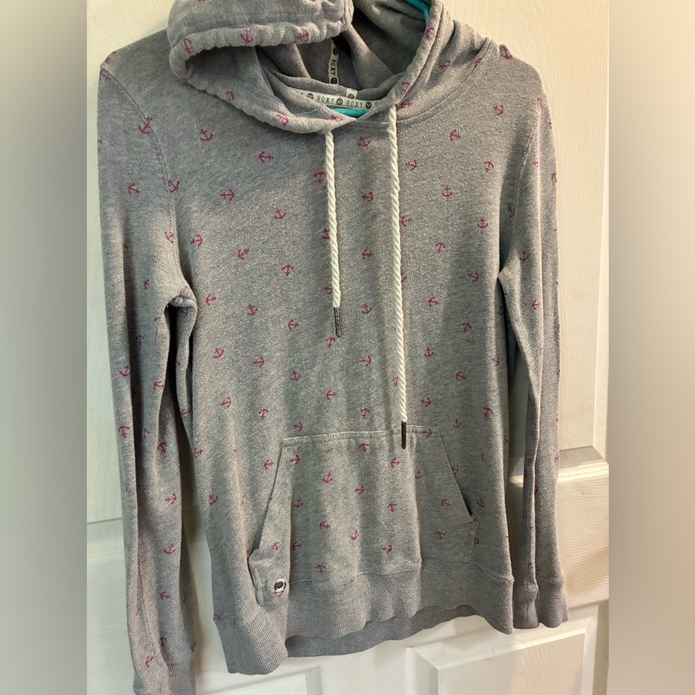 Roxy Gray and Pink Anchor Sweater
